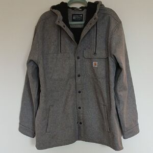 Carhartt Men's Charcoal Hooded Shirt Jacket